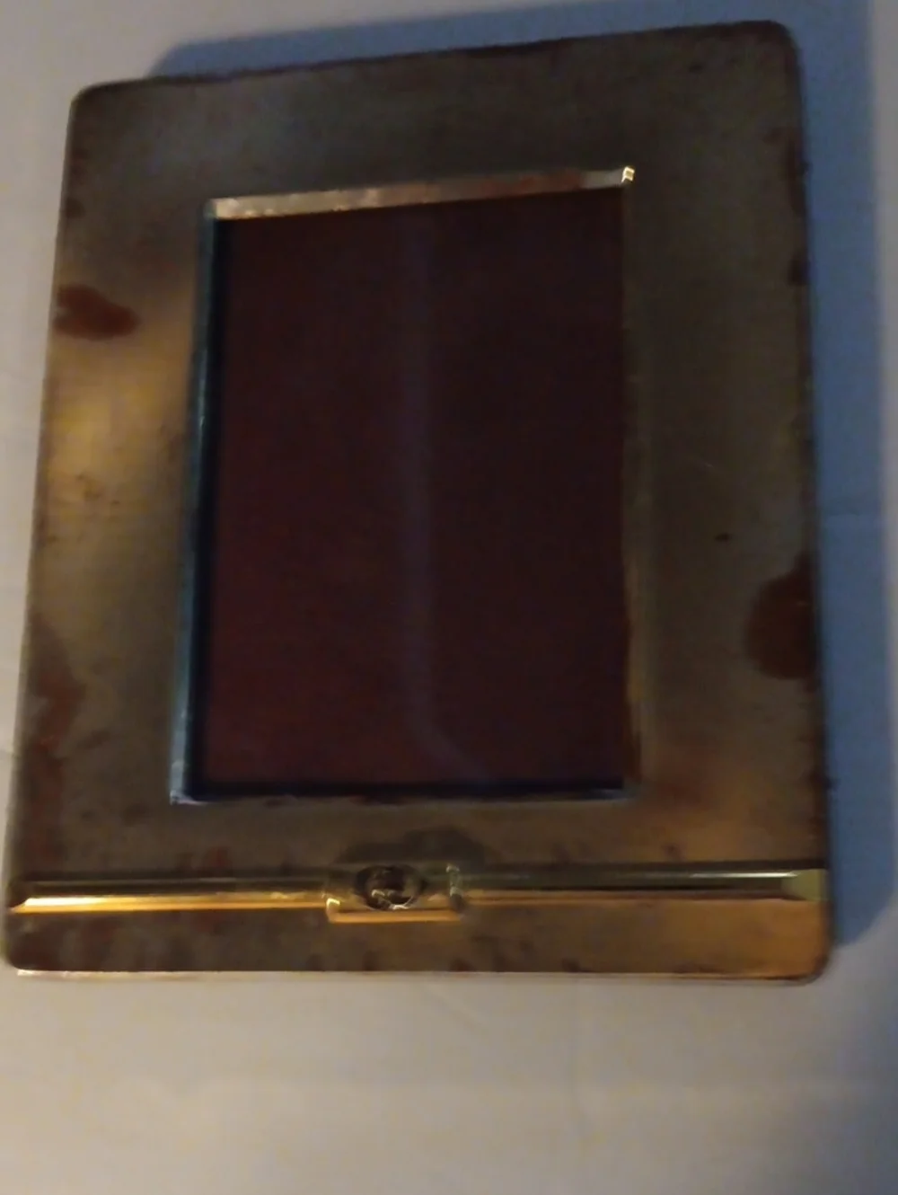 Gucci Gold and Brown Metal Picture Frame